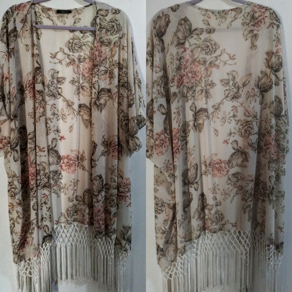 Soprano Floral Vintage Boho Kimono One Size